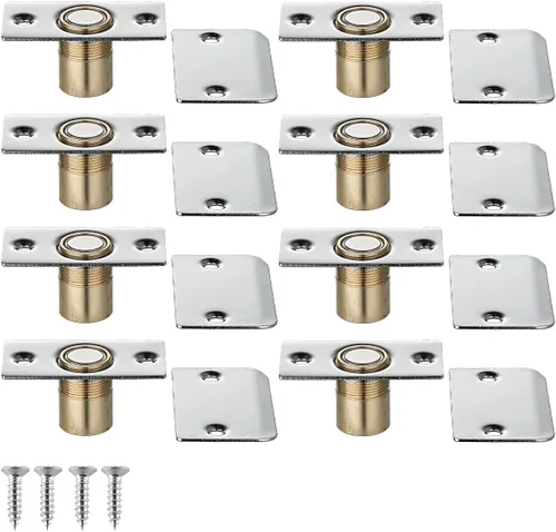 Vista 16 de JQK Accesorios de captura de bola para puerta de armario, cierre de acero inoxidable ajustable con placa de golpeo, acabado negro, paquete de 2