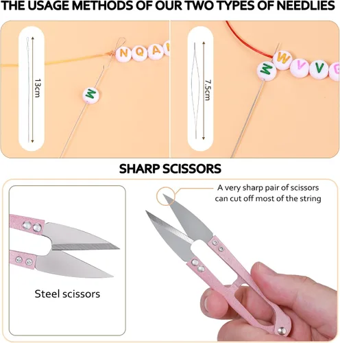 Vista 3 de Cuerda elástica para pulsera, 6 rollos de 0.6, 0.8, 0.039 pulgadas, cuerda elástica transparente para pulseras, cuentas y fabricación de joyas