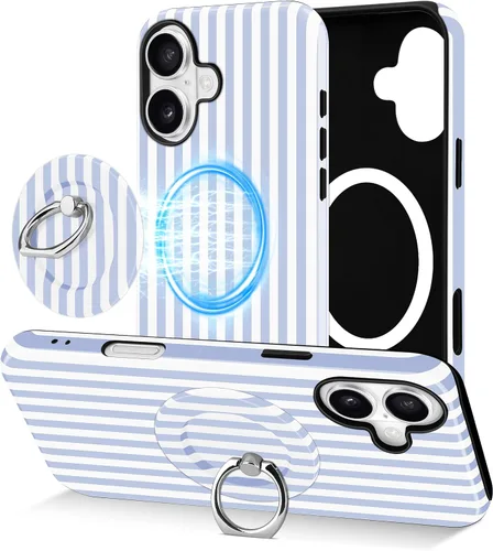 Vista 83 de Jusy Compatible con MagSafe Funda de Teléfono a Rayas para iPhone 7/8/SE, Bonita Funda de Teléfono Protectora Magnética Estética de TPU Suave y PC