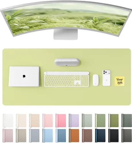 Vista 11 de YSAGi Protector de cuero para escritorio, alfombrilla de escritorio de oficina, alfombrilla grande para mouse, antideslizante, de piel sintética