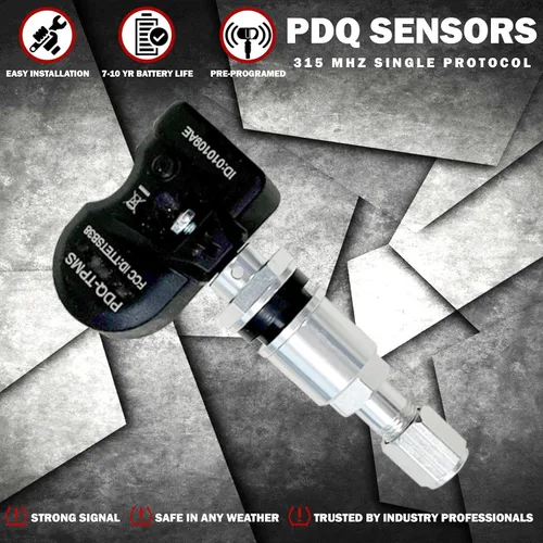 Vista 4 de PDQ TPMS - Sensor de presión de neumáticos TPMS de 315 MHZ, paquete de 4 unidades de vástago de metal para Chevy GMC Cadillac Buick Pontiac