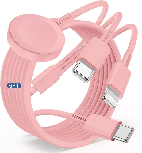 Vista 9 de Cargador para Apple Watch de carga rápida, cable USB C 3 en 1, cable de carga para iWatch Ultra3/2/1/SE 3/2 Series 11/10/9/8/7/6/5/4 para iPhone 17