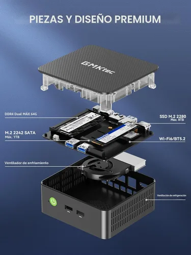 Vista 4 de GMKtec Mini PC, G3 PRO Intel Core i3-10110U (Beats 4300U/N150), 16 GB DDR4 RAM (canal dual) unidad de almacenamiento de 512 GB, computadora