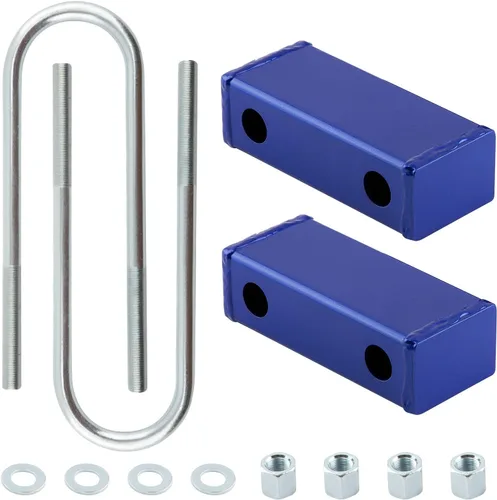 Vista 9 de Tuningsworld Kit de bloque de bajada de 3 pulgadas y kit de pernos en U para Chevy C10 trasero 1960-1972 Kit de bloque de bajada de resorte de hoja