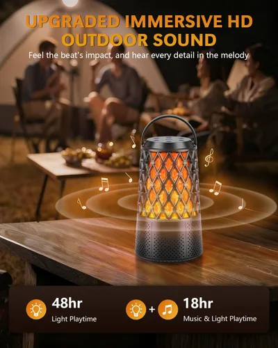 Vista 2 de Altavoces para exteriores 2026, regalo para hombres, altavoces Bluetooth 5.3 inalámbricos IPX6 impermeables, emparejamiento automático