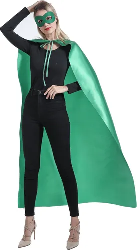 Vista 3 de Capa y máscara de superhéroe para adultos, disfraz de Halloween, capa para adultos, capa de superhéroe para el día temático de disfraces, capas