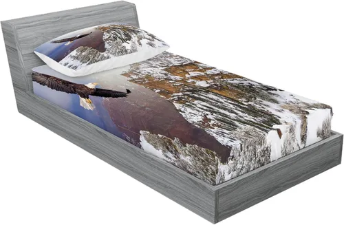 Vista 109 de Ambesonne - Juego de sábanas bajeras y fundas de almohada, diseño primaveral de acuarelas con jardín de hierbas y flores, juego de 4 piezas