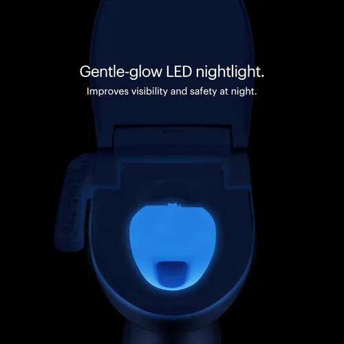 Vista 8 de Brondell SE400-EW Swash SE400 - Asiento de inodoro con bidé eléctrico, con asiento calefactado, boquilla oscilante de acero inoxidable, secadora