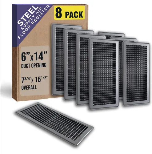 Vista 23 de Se ajusta a aperturas de conducto de 2x10 y 10x2 Registro de piso con diseño de rejilla de Handua Diseño resistente y transitable