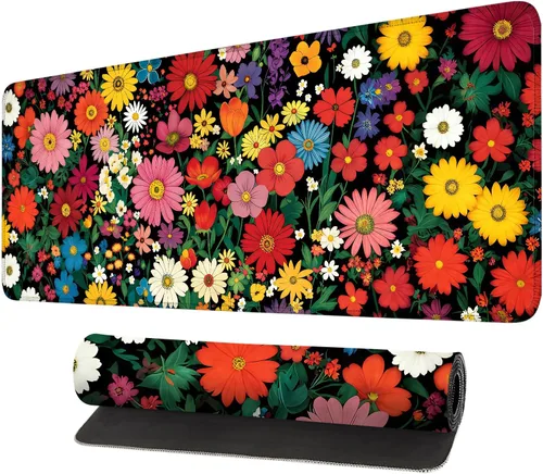 Vista 37 de Alfombrilla para mouse, antideslizante grande con bordes cosidos, tapete de escritorio para escritorio, laptop, computadora, teclado, protector