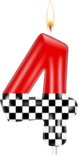 Vista 10 de MTLEE Vela con Número de Cumpleaños de Coche de Carreras Decoración de Pastel con Temática de Coche de Carreras Suministros de Cumpleaños