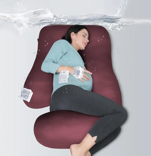 Vista 33 de MOON PARK - Almohadas de embarazo y maternidad de cuerpo completo para dormir, en forma de U y con funda extraíble; soporte para espalda, piernas