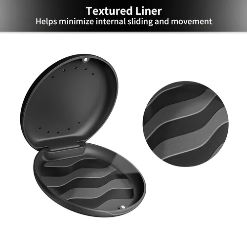 Vista 4 de Annhua Denture Case Orthodontic Retainer Case with Vent Holes, Dental Mouthguard Container Retainer Box Slim with Magnetic Closure for