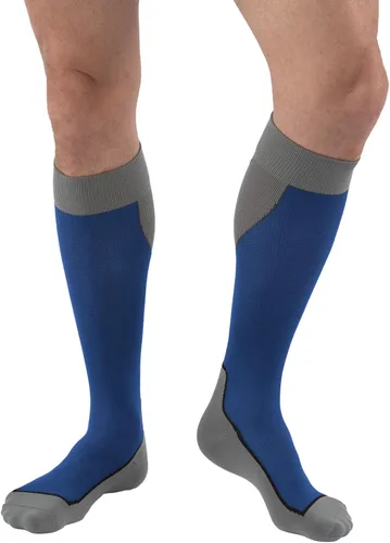 Vista 10 de JOBST Calcetines deportivos de compresión hasta la rodilla, 15-20 mmHg, negro/gris, talla S