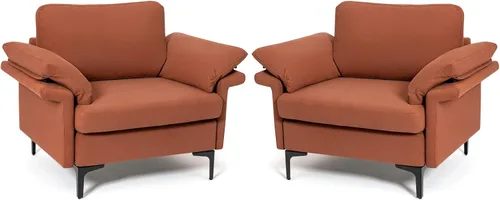 Vista 181 de Giantex Sofá modular de 3 asientos, 100.5 pulgadas de largo convertible con puerto USB y tomacorriente, cojín para reposabrazos, sofá modular