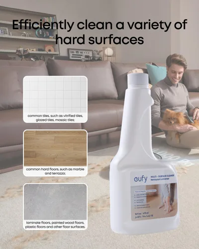 Vista 2 de eufy RoboVac - Solución de limpieza de suelos duros (2 botellas), relación Compatible con la serie G40, serie G30, RoboVac 11, 11S MAX, 12, 15C MAX