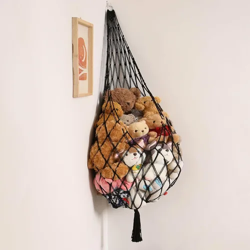 Vista 19 de Amdermi Red de Hamaca de Animales de Peluche en Esquina para Almacenamiento de Muñecos, Juego de Macramé para Exhibición de Juguetes, Soporte