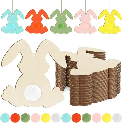 Vista 35 de Adornos de Madera DAD para Pintar, Decoración de Fiesta de Cumpleaños del Día del Padre, Recortes Sin Terminar, 24 Piezas de 3.5 x 3 Pulgadas, Blanco