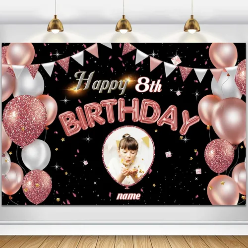 Vista 47 de Decoraciones de cumpleaños de unicornio personalizadas para niñas, pancarta de cumpleaños de unicornio, decoración de cumpleaños de princesa