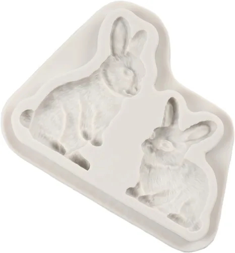 Vista 6 de Molde de silicona de conejo para fondant, molde de caramelo de chocolate para decoración de pasteles, decoración de cupcakes, pasta de goma