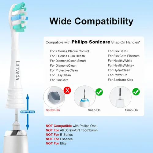 Vista 2 de Cabezales de repuesto para cepillos de dientes compatibles con Philips Sonicare ProtectiveClean 4100 5100 6100 cepillo de dientes eléctrico