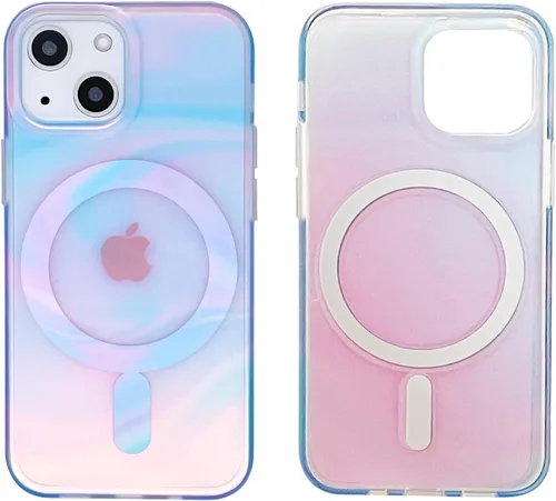 Vista 11 de Funda magnética para iPhone 13 y iPhone 14 de 6.1 pulgadas, compatible con carga MagSafe de poliuretano termoplástico suave, delgada, a prueba