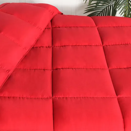 Vista 3 de Superior Edredón sólido de microfibra cepillada, ropa de cama alternativa al plumón, reversible, peso medio, esponjoso, decorativo, relleno