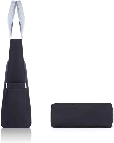 Vista 4 de Bolsa de documentos Oxford con asa y oficina, organizador escolar, para llevar libros de archivos de papel (negro)