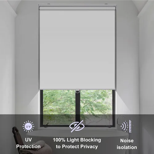 Vista 5 de BERISSA Persianas opacas para ventanas, sin cordón, impermeables, para oscurecer la habitación, aislamiento térmico, protección UV, persianas