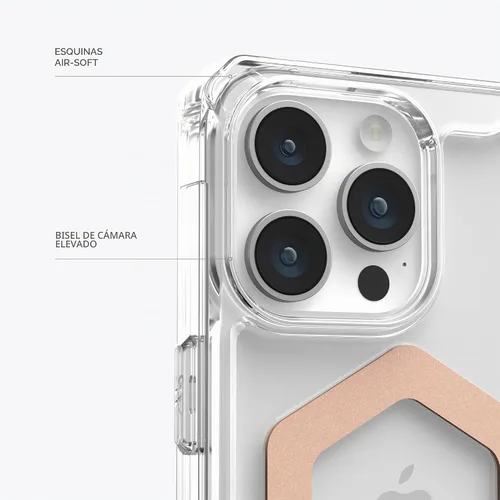 Vista 5 de URBAN ARMOR GEAR UAG - Funda compatible con iPhone 15 Pro Max de 6.7 pulgadas Plyo Ice/oro rosa con imán integrado compatible con carga MagSafe