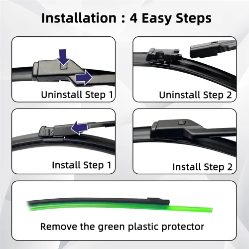Vista 6 de Car Wiper Compatible with XPeng G3 2019-2022 Front Wiper Blades Soft Rubber Windscreen Wipers Auto Windshield 22" 18" 550mm 450mm (Color : 2 PCS)