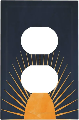 Vista 62 de Cubiertas de pared de lodge rústico retro con diseño de osos, ciervos y animales salvajes. Placas de pared dúplex simples para interruptor de luz.