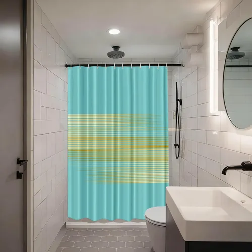 Vista 13 de Shrahala Father and Child Embracing No Hooks Shower Curtain with Snap in Liner Set, Tender Moment Captured Bathroom Décor Polyester Fiber Waterproof