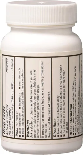 Vista 2 de Pharbest Suplemento antiácido y calcio de carbonato de calcio 10 granos - 100 tabletas por HARBEST