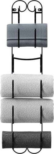 Estante multipropósito para colgar en la pared DecoBros para toallas, vinos, sombreros, etc., color bronce