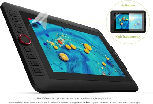 Vista 5 de XPPen Artist12 Pro - Tableta de dibujo de 11.6 pulgadas con pantalla para lápiz, tableta gráfica totalmente laminada con función de inclinación