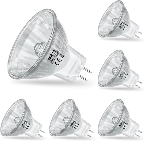 Vista 12 de Bombillas MR11, bombillas halógenas de 12 V 20 W de 2 pines, foco FTD, base GU4 de 2 pines, intensidad regulable, blanco cálido de 2700 K, bombilla