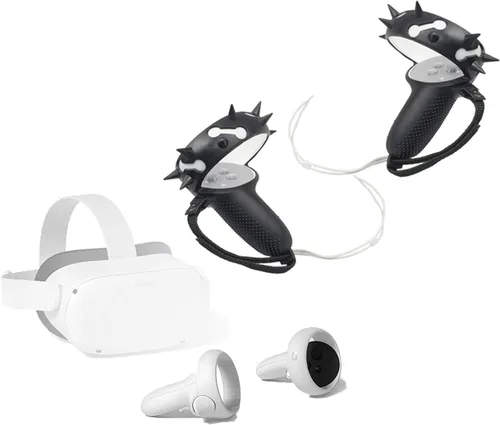 Vista 2 de Oculus Quest 2 Handle Anti-Fall Anti-Collision Anti-Skid Anti-Sweat Silicone Protective Cover VR Accessories (Black)