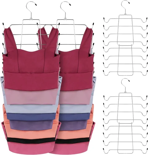 Vista 19 de ZEDODIER - Gancho para camisetas sin mangas que ahorra espacio, perchas para brasieres para organizador de armario, organizador para brasieres con 8