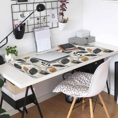 Vista 5 de ALAZA Retro Leaf Large Gaming Mouse Pad Big Mousepad Mice Keyboard Mat with Non-Slip Rubber Base for Computer Laptop Home & Office, 31.5 X 11.8 inch