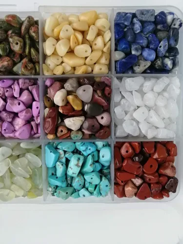 Vista 6 de Cuentas de piedras preciosas naturales de forma irregular, chips de piedra de cristal, energía curativa para la fabricación de joyas (15-1)