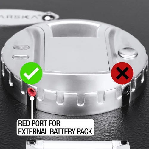 Vista 4 de Barska Paquete de baterías externas: alimentación de respaldo para cajas fuertes biométricas de huellas dactilares, compatible solo con modelos