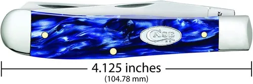 Vista 2 de Case WR XX Navaja de bolsillo Trapper Sparxx Blue Pearl Kirinite Artículo #23431 - (10254 SS) - Longitud cerrada: 4 1/8 pulgadas