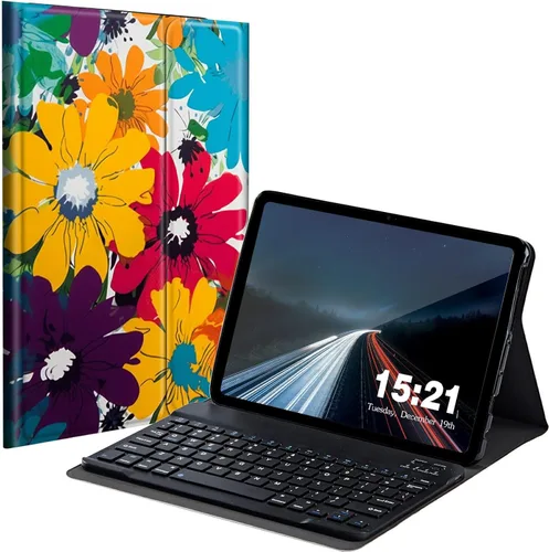 Vista 17 de Funda de teclado para Samsung Galaxy Tab S6 Lite 2022/2020, Galaxy Tab S6 Lite SM-P610/P613/P615/P619 con teclado Bluetooth inalámbrico desmontable
