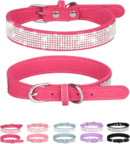 Vista 7 de Collar de perro Petank para perros pequeños, medianos y grandes, collar de perro pequeño para perras, collares de perro para niñas con brillo