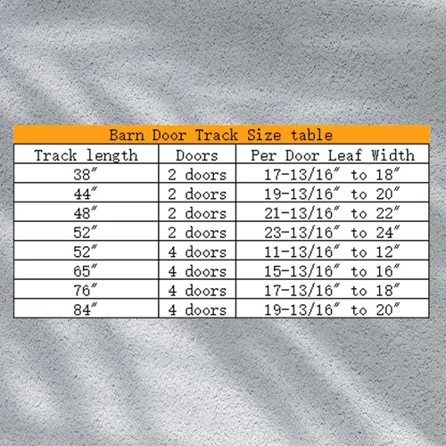 Vista 5 de Kit de herrajes para puertas de granero plegables de 76 pulgadas para 4 puertas, kit de herrajes para puertas corredizas de granero plegables