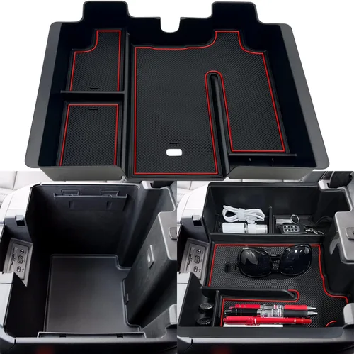 Vista 12 de JOJOMARK - Bandeja organizadora de consola central se adapta a accesorios para GMC Sierra/Chevy Silverado 1500 2019-2022, Silverado/Sierra 2500