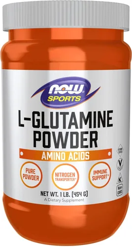 NOW Foods Sports Nutrition, L-glutamina en polvo puro, transportador de nitrógeno*, aminoácido, 1 libra