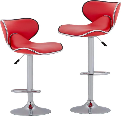 Vnewone Taburetes de bar modernos de altura de mostrador, juego de 2 taburetes de bar giratorios, asiento ajustable en altura con respaldo, comedor