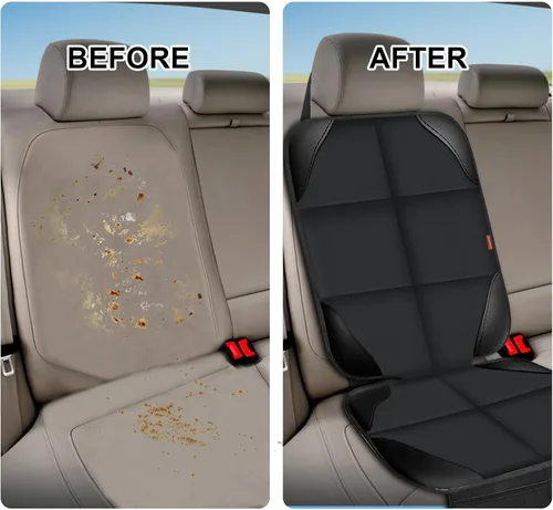 Vista 7 de MORROLS Protector de asiento de automóvil para asientos infantiles, 1 cojín de asiento de automóvil, fundas de asiento de automóvil de tela